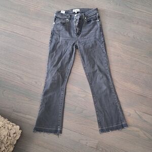 LE JEAN bella crop flare jean in light gray Sz 26